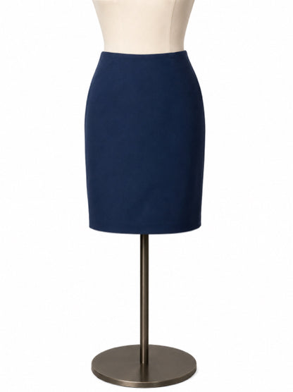 Ann Taylor Navy Skirt Size 12 Navy Solid Pre-Owned Ladies Skirt - Size 12