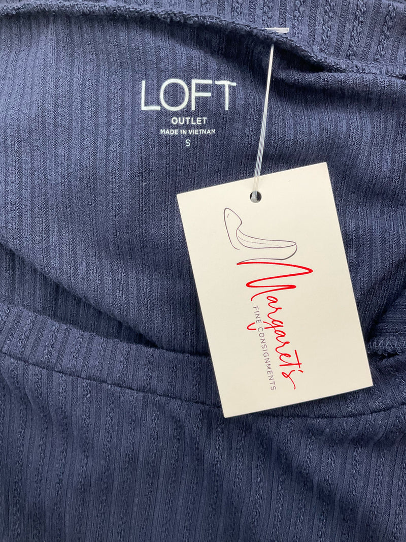 Loft Navy Ribbed Pre-Owned Ladies Top - Size Small