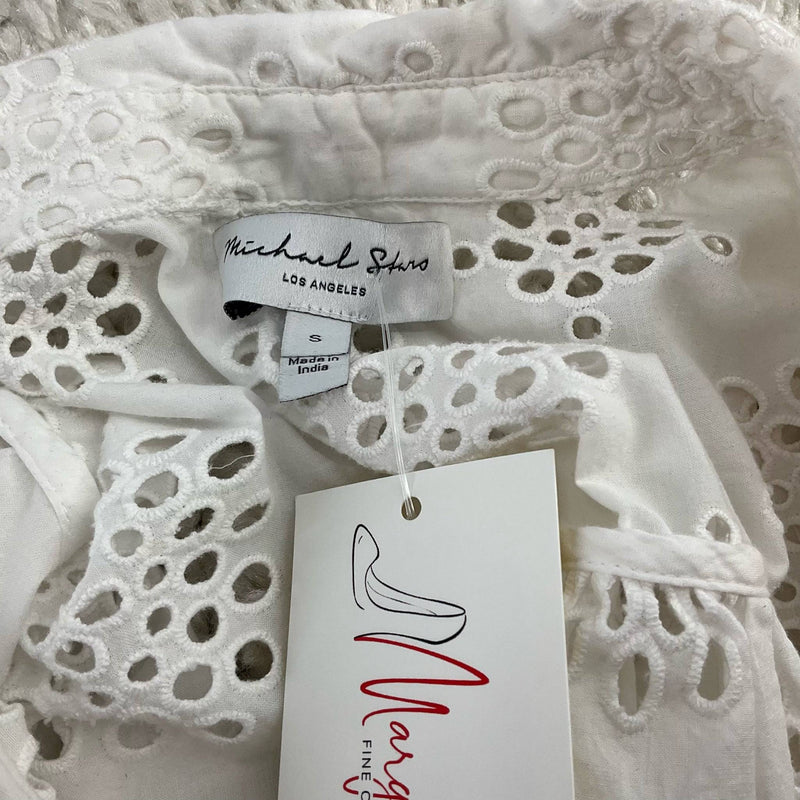 Micheal Stars White Eyelet Top - Size Small - Margaret’s Fine Consignment