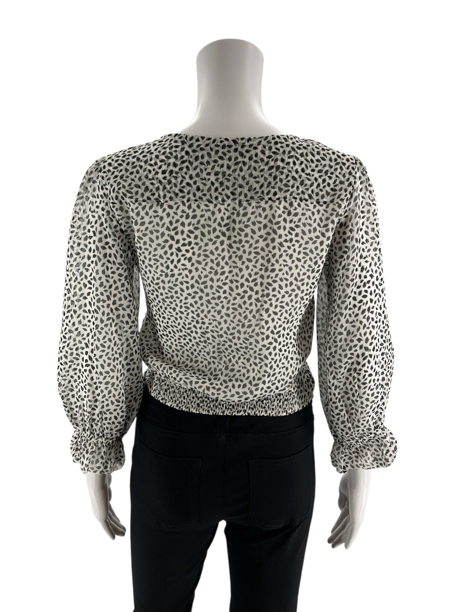 Abercrombie &amp; Fitch White/Black Print Pre-Owned Top - Size XS