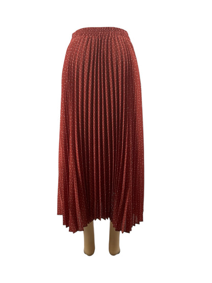 Wishlist Burnt Amber Confetti Print Pleated Midi Skirt Size Small