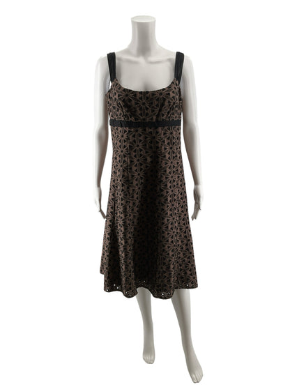 Harolds Size 8 brown/black Embroidered Pre-Owned Ladies Dress
