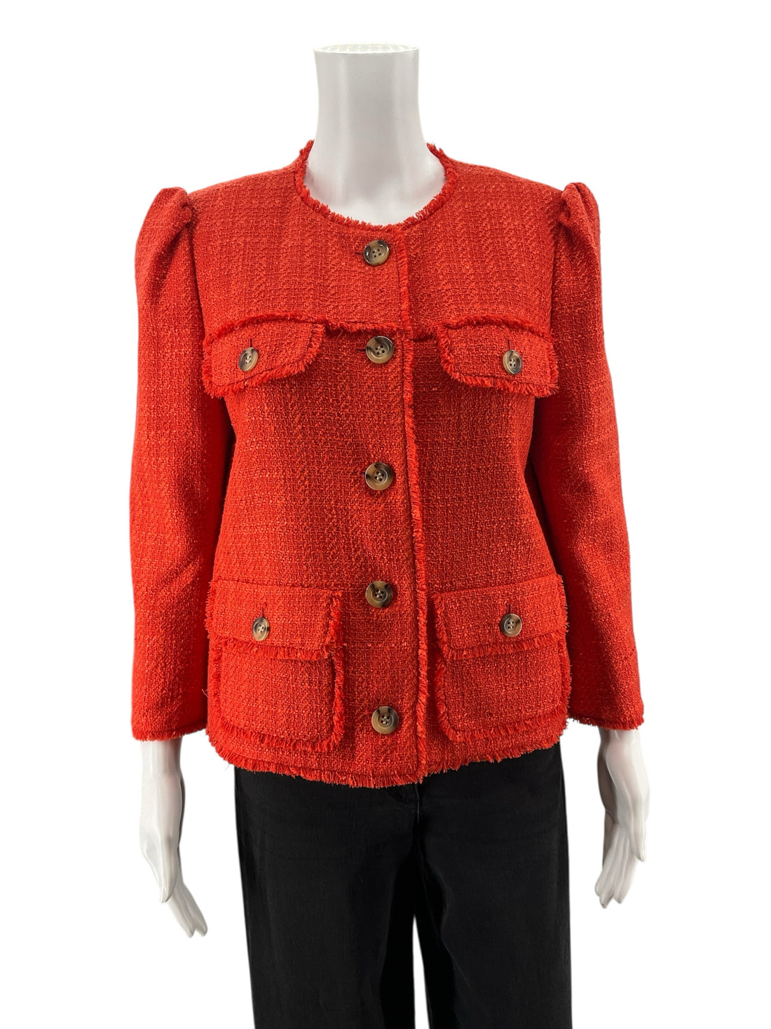 Ann Taylor Orange Tweed Pre-Owned Ladies Jacket - Size 8 - Margaret’s Fine Consignment
