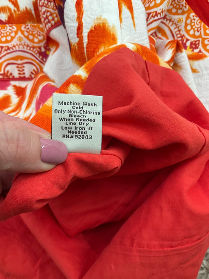 Indikka Orange/Multi Print Pre-Owned Ladies Jacket- Size Small - Margaret’s Fine Consignment