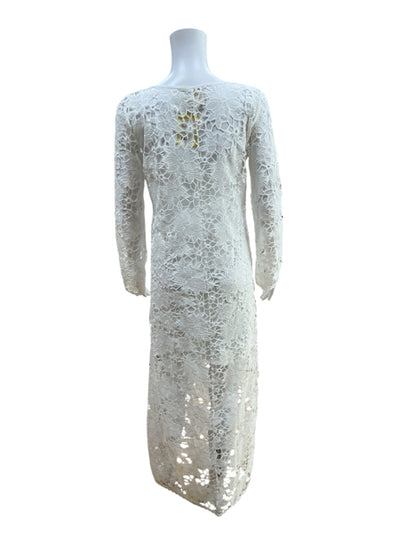 Johnny Was Arina White Floral Lace Maxi Dress Boho Long Sleeve XS - ONLINE ONLY