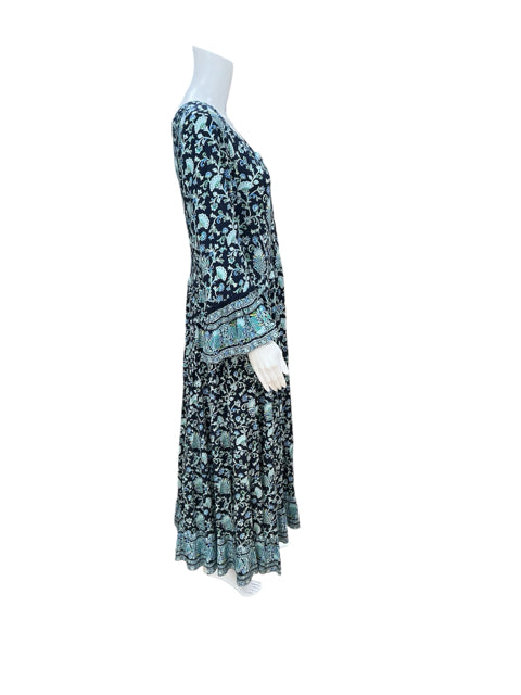 Soft Surroundings Casalina Floral Paisley Maxi Dress Bell Sleeve Boho Size Large - ONLINE ONLY