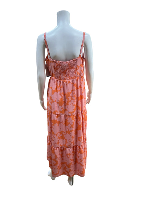 AL STANDARD by Sanctuary Floral Smocked Maxi Sundress Orange Pink Size Large - ONLINE ONLY