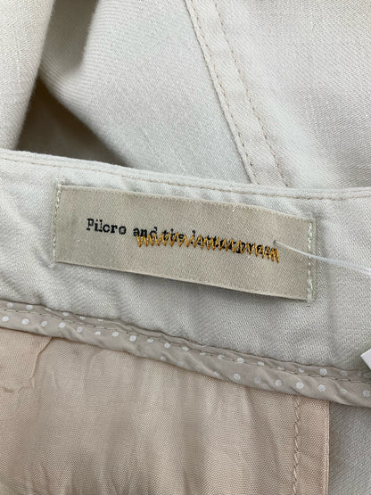 Piero and the Americans Tapered Linen Blend Drawstring Pants Size 6 Cream