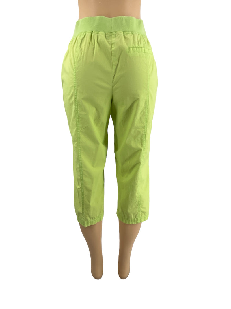 Chico's Lime Green Solid Pre-Owned Ladies Capri Pants - Size 6 - Margaret’s Fine Consignment