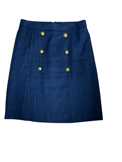 J Crew Size 10 Navy Solid Pre-Owned Ladies Skirt