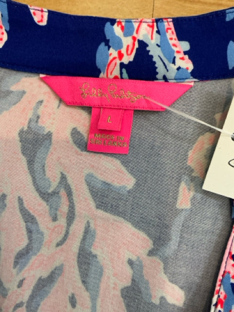Lilly Pulitzer Tatum Tunic Top Peel and Eat Coral Print Size Large