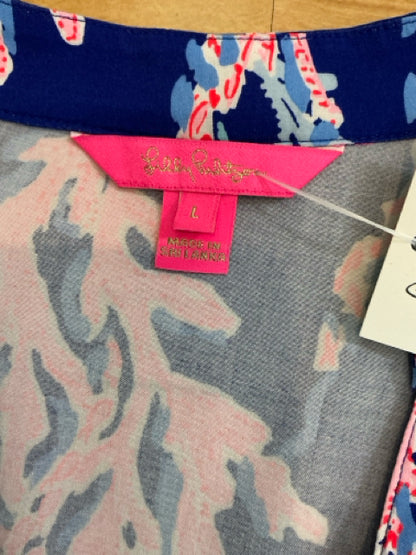 Lilly Pulitzer Tatum Tunic Top Peel and Eat Coral Print Size Large