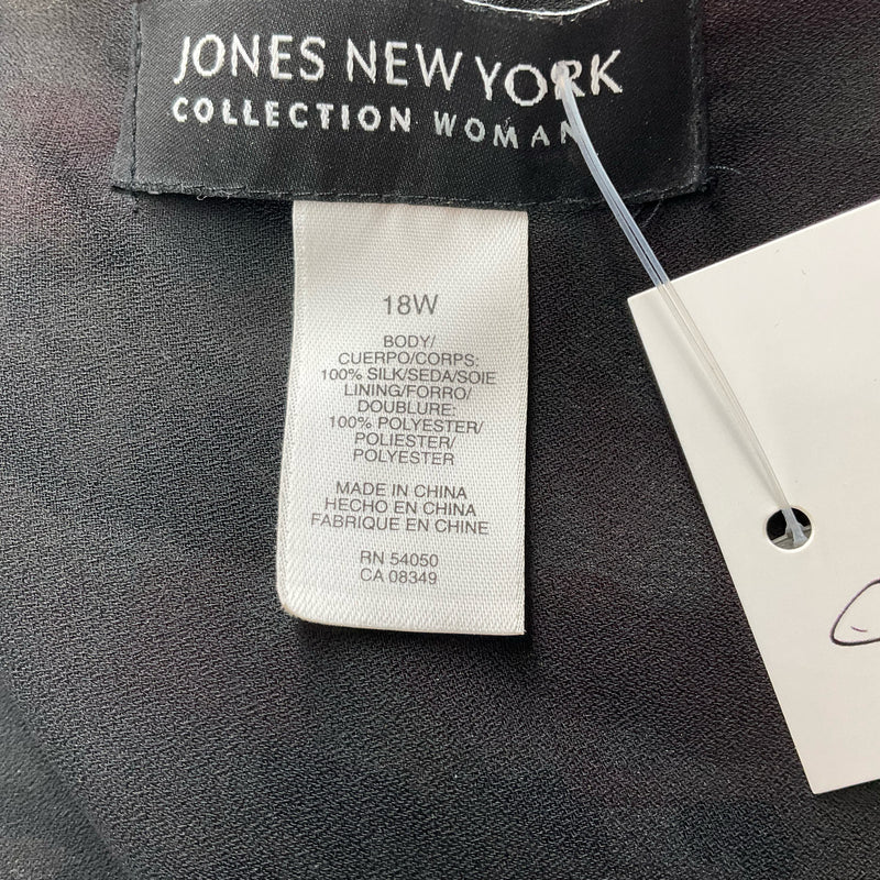 Jones New York Black/Gold/Pink Floral Pre-Owned Ladies Dress - Size 18W - Margaret’s Fine Consignment