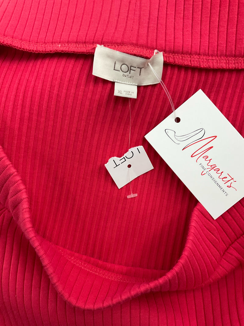 Loft Coral Ribbed Pre-Owned Ladies New With Tags Top - Size XL