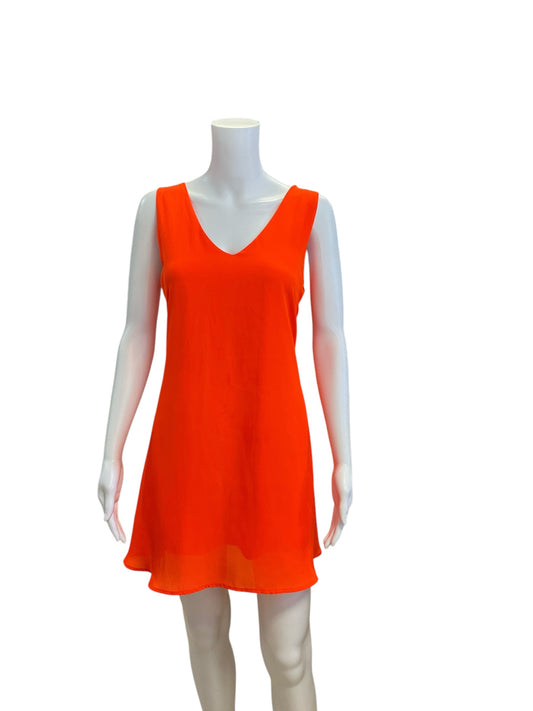 Buttons Size M Orange Consignment Ladies Dress