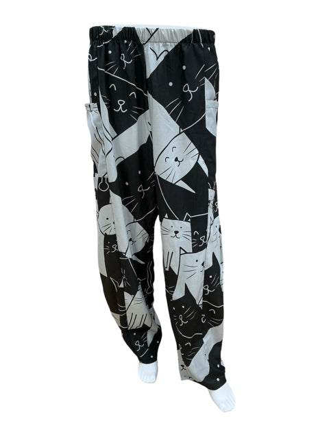 Size M Black/Gray Cats Pants Upstairs