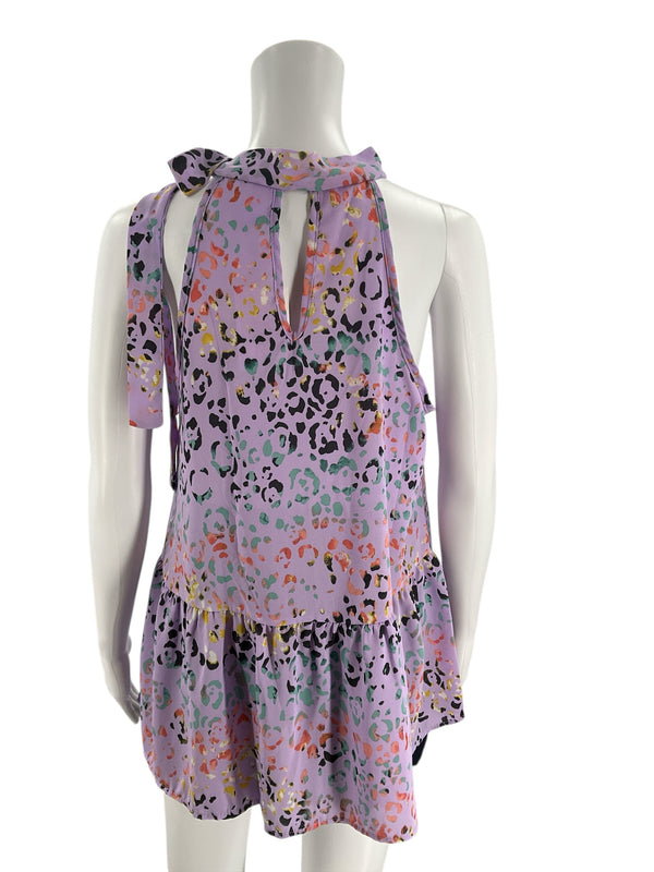 FSL Lavender/Multi Cheetah Pre-Owned Ladies Top - Size Small - Margaret’s Fine Consignment