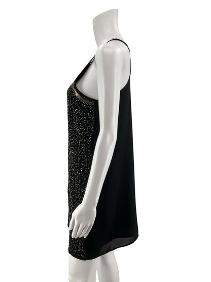 alfa™ Beaded Sequin Halter Neck Mini Dress XS Black Bronze - ONLINE ONLY