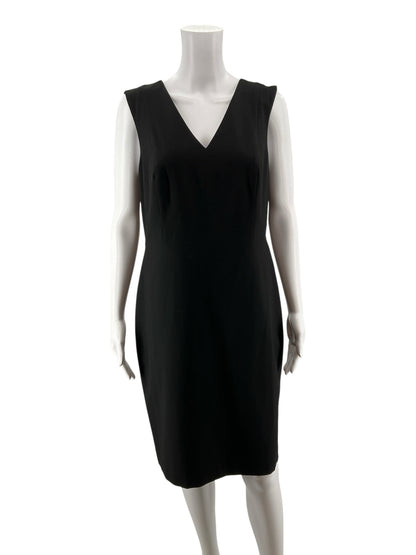 Ann Taylor Petite V-Neck Sheath Dress Black Size 12P NWT