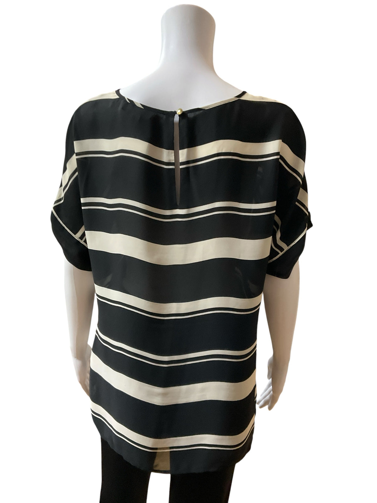 Banana Republic Breton Stripe Short Sleeve Top Black Cream Size Medium - ONLINE ONLY