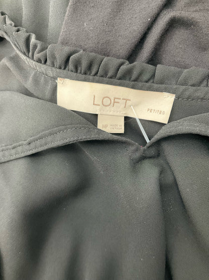 Loft Black Solid Pre-Owned Ladies Casual Top -  Size Medium Petite