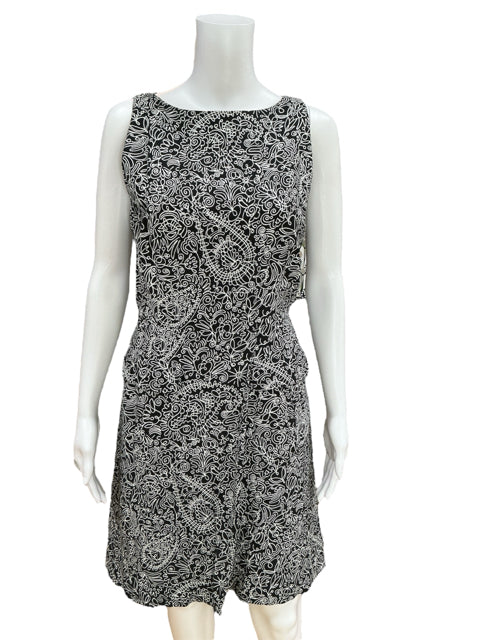 Tory Burch Charcoal/White Print Dress Size 12