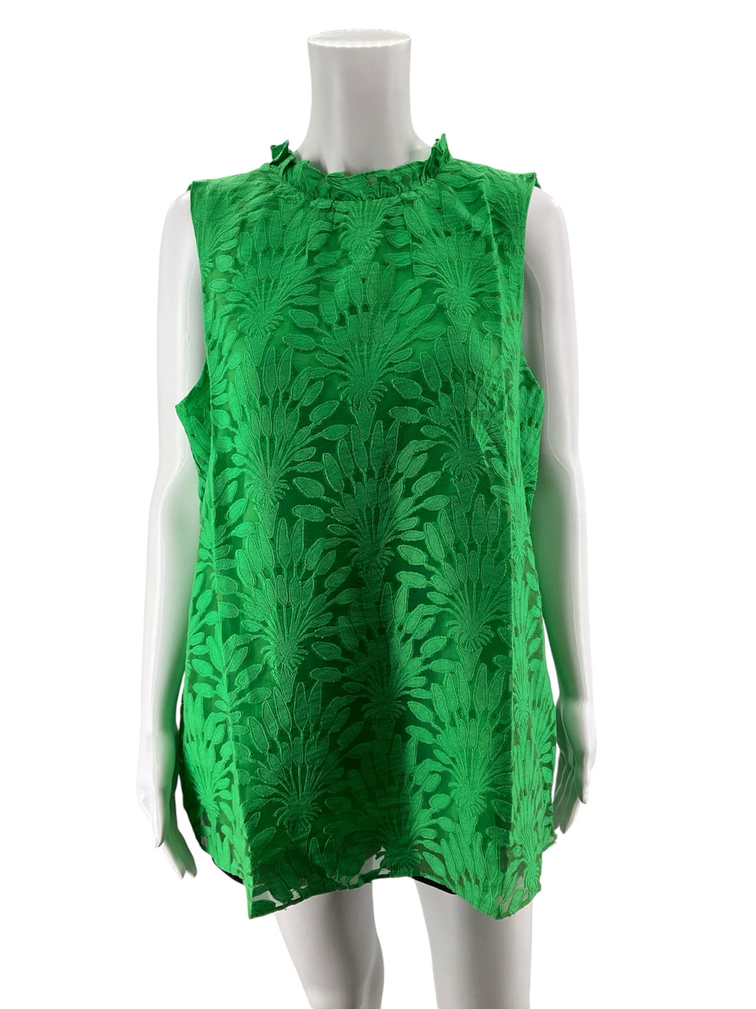 Lilly Pulitzer Karmen Cami Top Kelly Green Botanical Jacquard Size 14 NWT