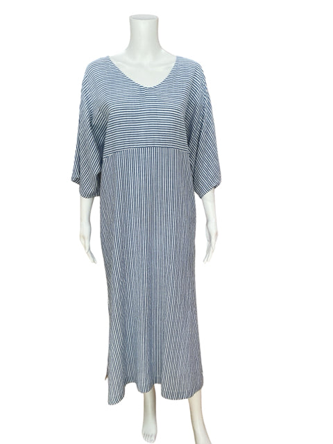 Kate Landry Striped Dolman Sleeve Midi Dress with Pockets