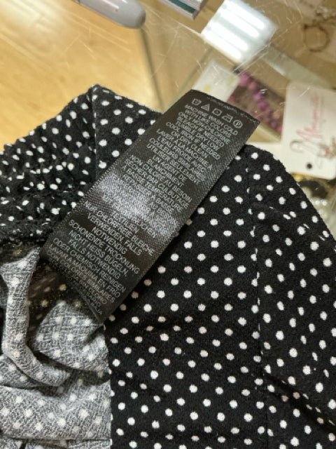 Adrianna Papell Black &amp; White Polka Dot Wide Leg Cropped Pants | Size Large - ONLINE ONLY