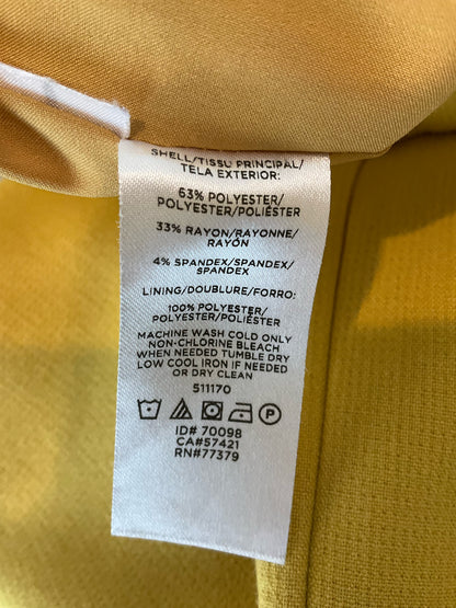 Ann Taylor High Waist Pencil Skirt Mustard Yellow Stretch Lined Size 14
