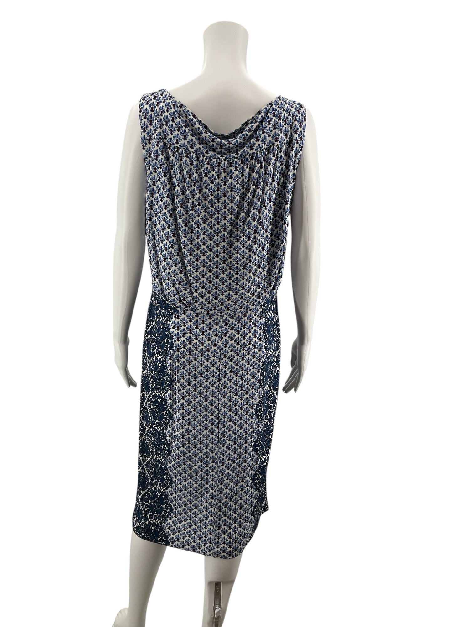 Tory Burch Trocadero Print Sleeveless Cowl Back Dress Size Large