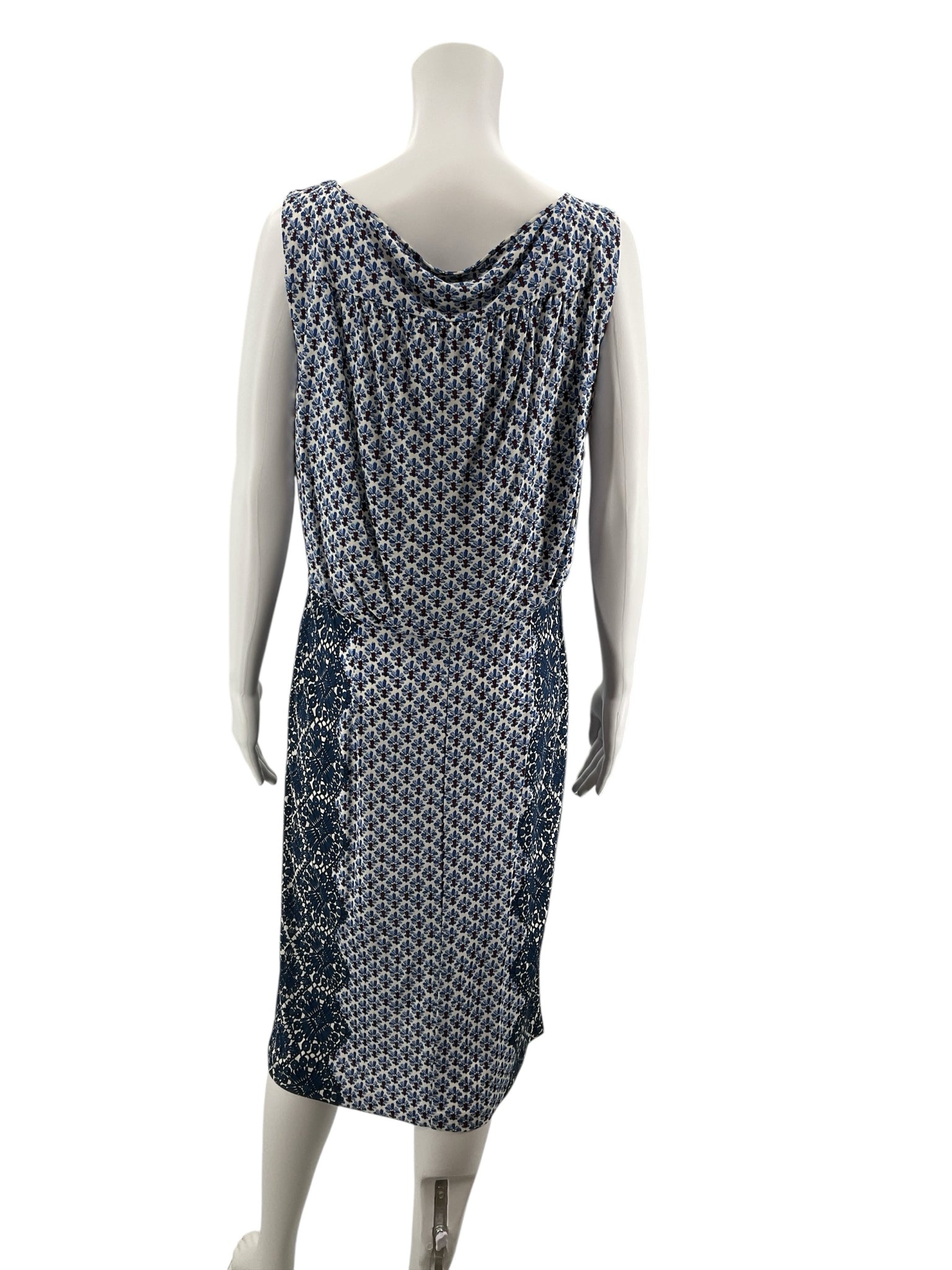 Tory Burch Trocadero Print Sleeveless Cowl Back Dress Size Large