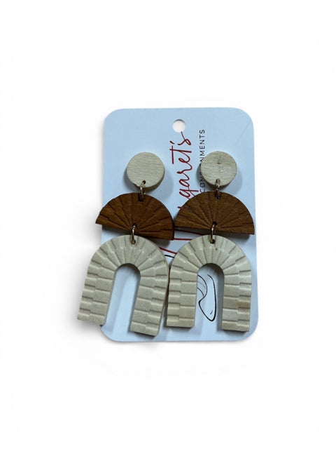 Geometric Stacked Polymer Clay Dangle Earrings - Margaret’s Fine Consignment