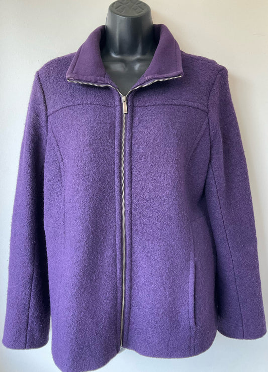 Land's End Purple Solid Jacket Size 12