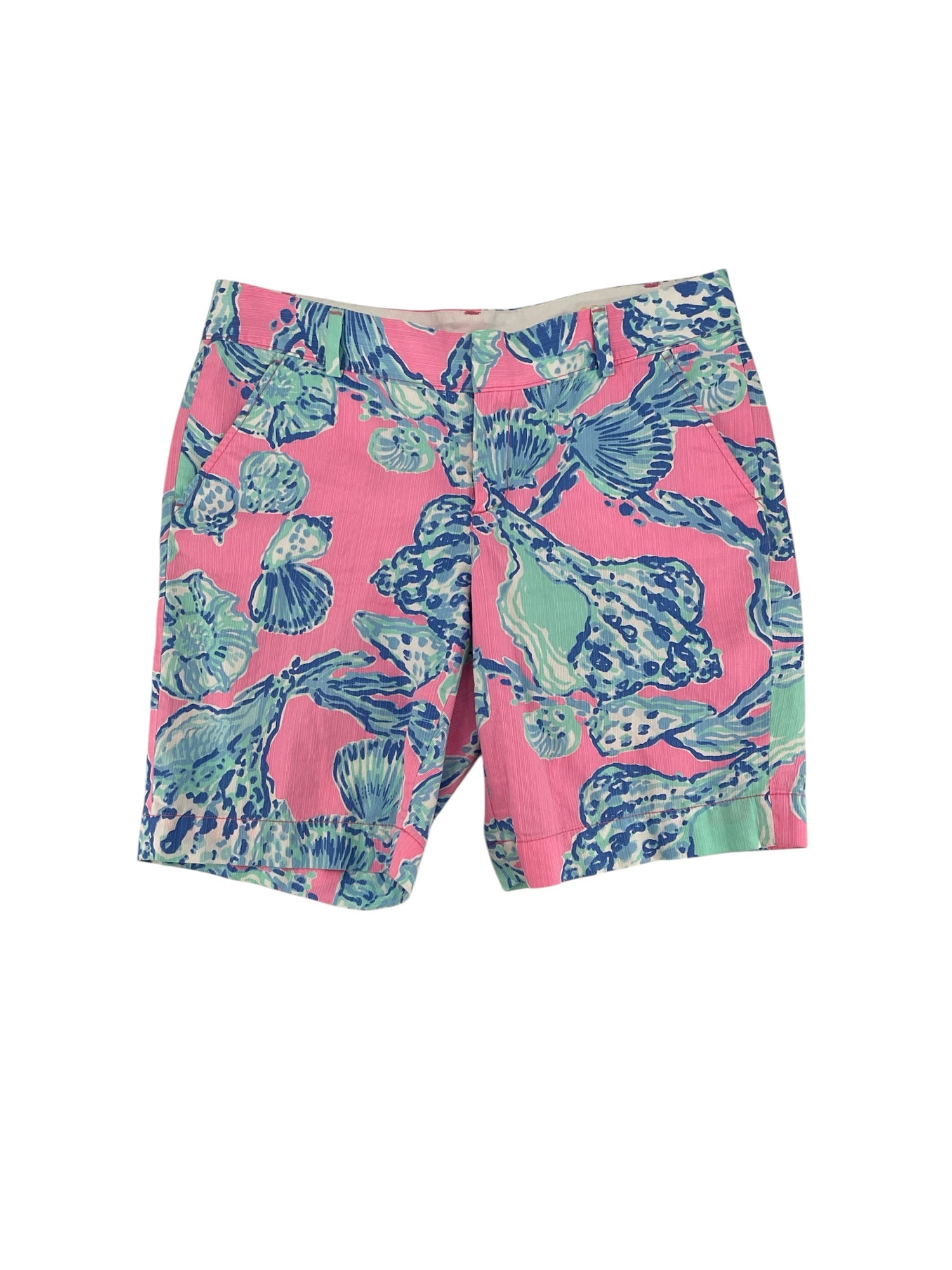 Lilly Pulitzer Callahan Classic Chino Shorts Shell We Dance Print Size 12