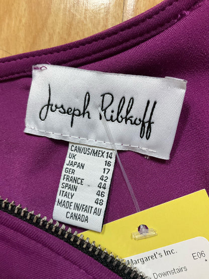 Joseph Ribkoff Asymmetrical Tassel Zipper Tunic Top Fuchsia Purple Size 14