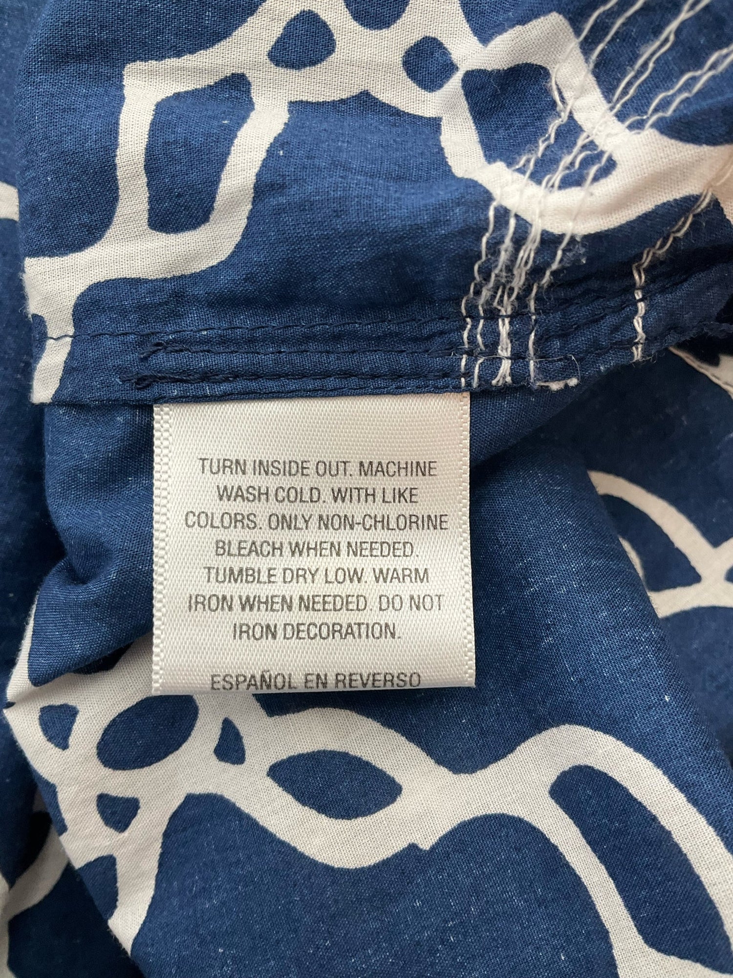 Charter Club Navy/White Print Pre-Owned Ladies Top - Size Small - Margaret’s Fine Consignment