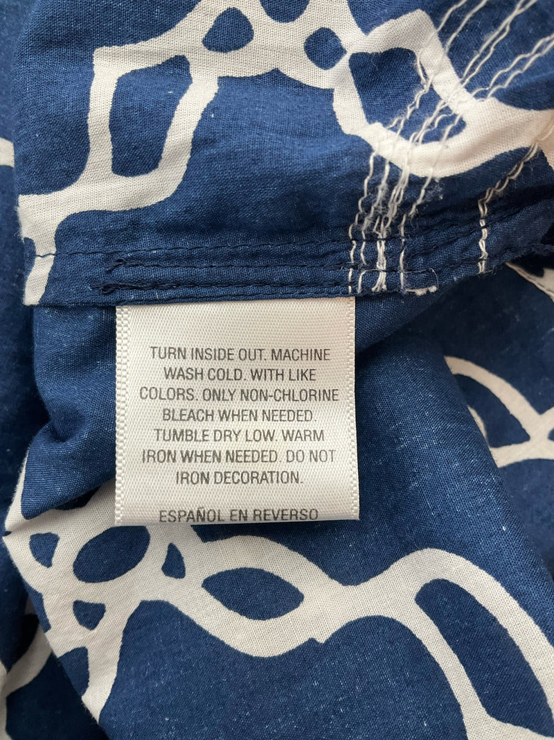 Charter Club Navy/White Print Pre-Owned Ladies Top - Size Small