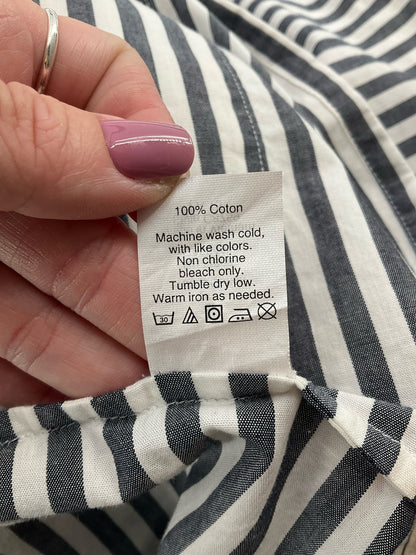 J Crew White/Gray Stripe Pre-Owned Ladies Dress - Size Small