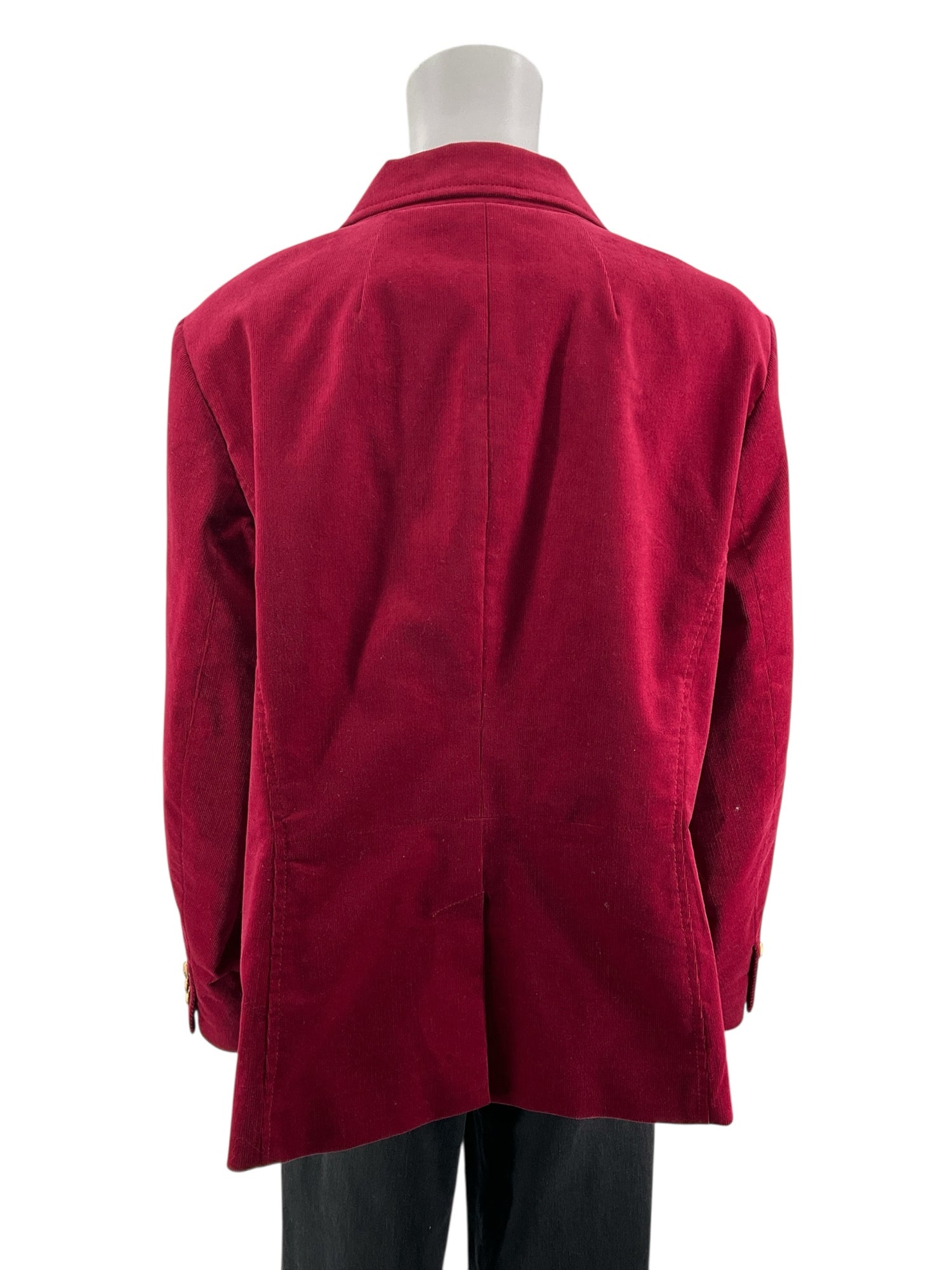 Talbots Woman Corduroy Crest Button Blazer Jacket Burgundy Red Size 14W - ONLINE ONLY