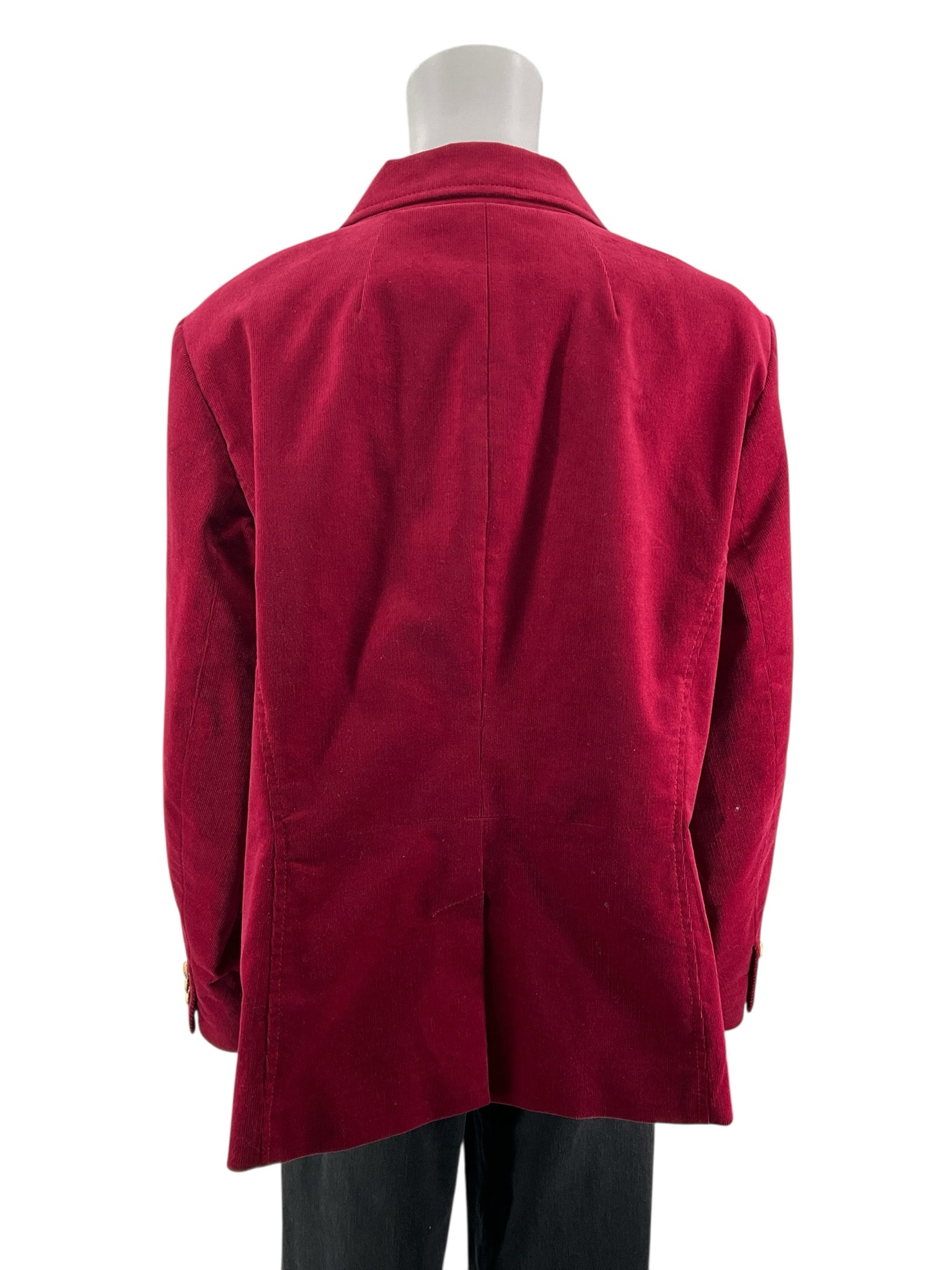 Talbots Woman Corduroy Crest Button Blazer Jacket Burgundy Red Size 14W - ONLINE ONLY