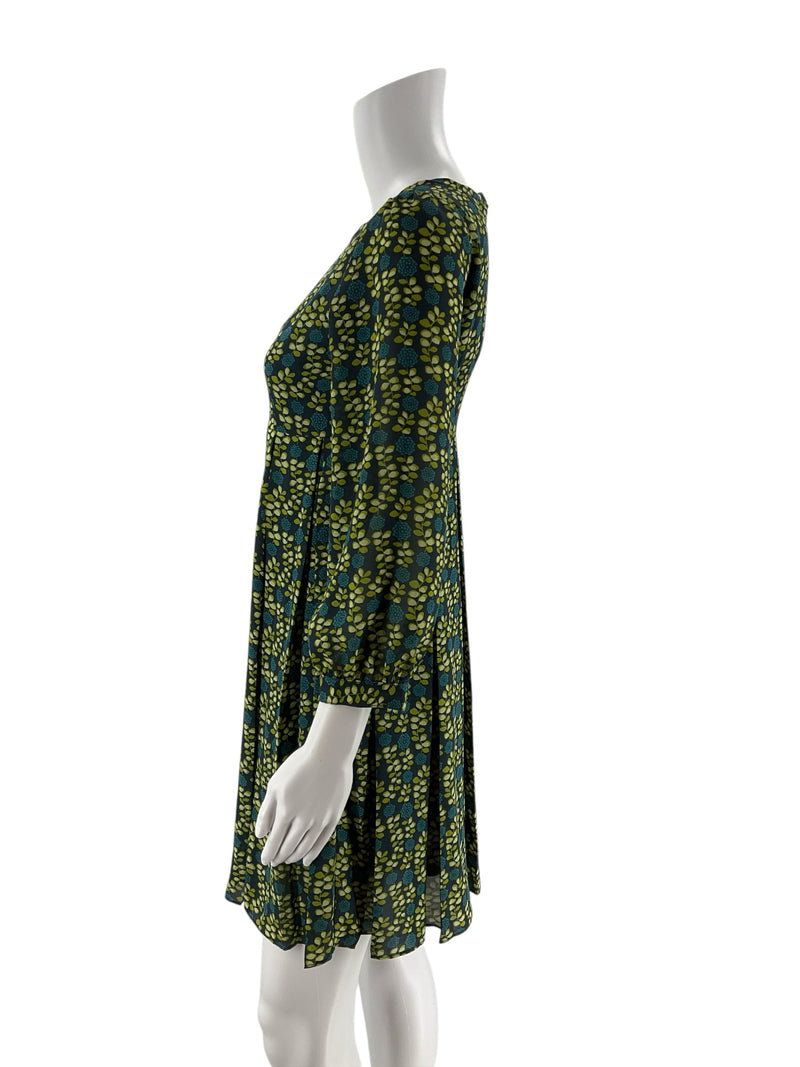 Fossil Navy/Green Floral Pre-Owned Ladies Dress - Size Small
