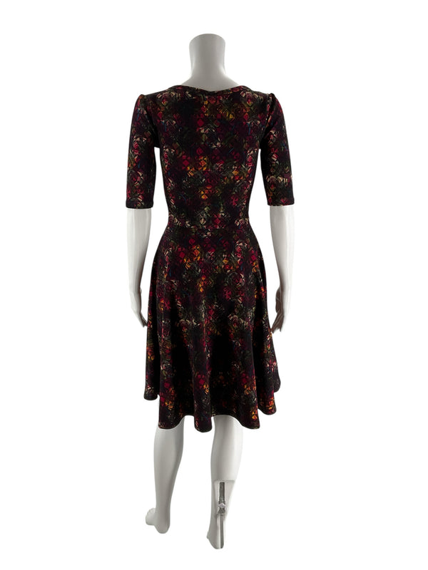 Lularoe Black/Multi Print Pre-Owned Ladies Dress - Size XS