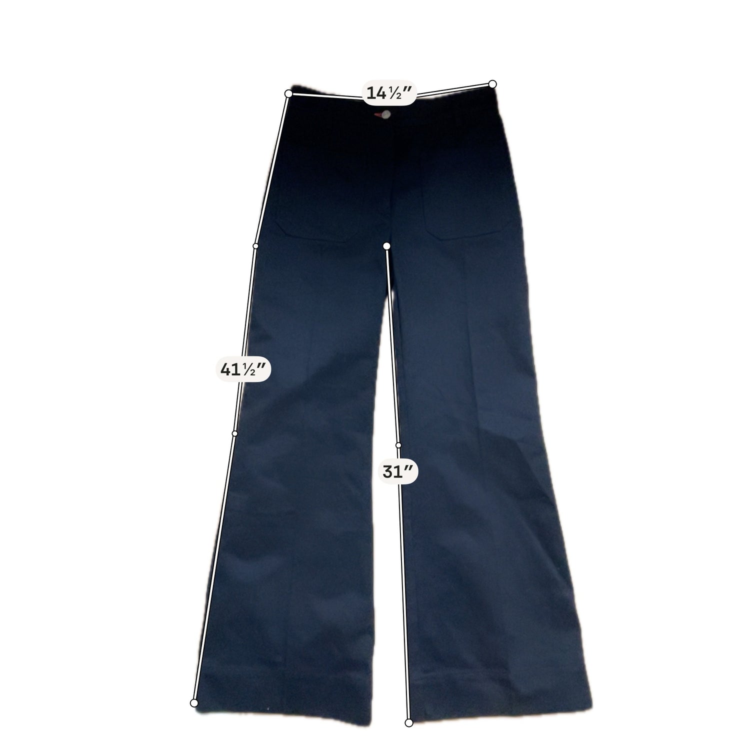 Victoria Beckham Alina High Rise Wide Leg Patch Pocket Jeans Black Size 27R