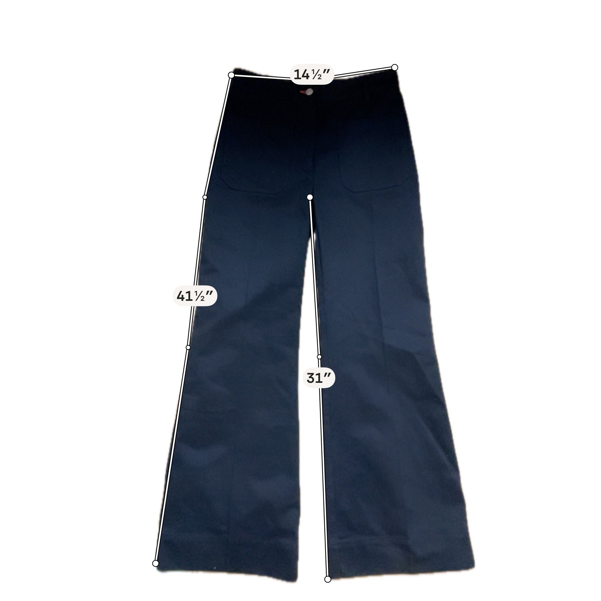 Victoria Beckham Alina High Rise Wide Leg Patch Pocket Jeans Black Size 27R
