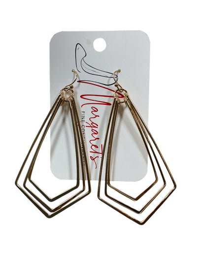 Maysart Fine Contours Hammered Gold Geometric Drop Earrings