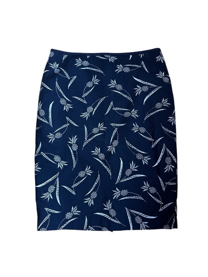 Ann Taylor navy/white Skirt Size 10 navy/white Floral Pre-Owned Ladies Skirt - Size 10