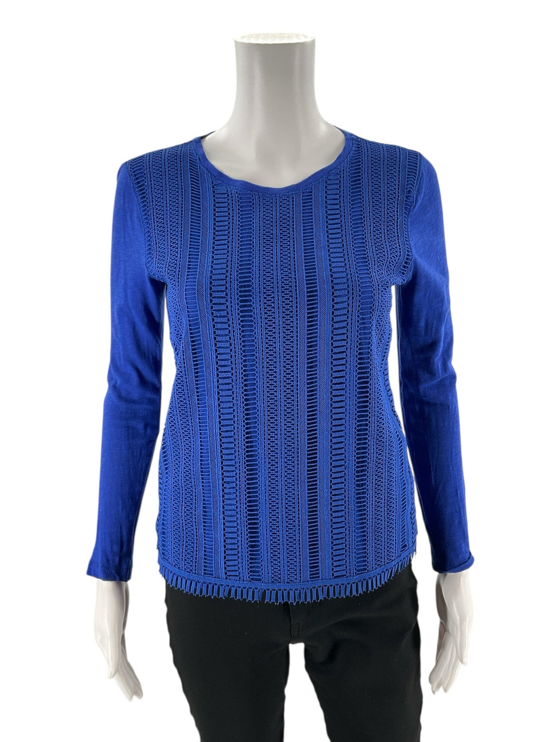 J. Crew - Royal Blue Mesh Pre-Owned Ladies Casual Top - Size XS