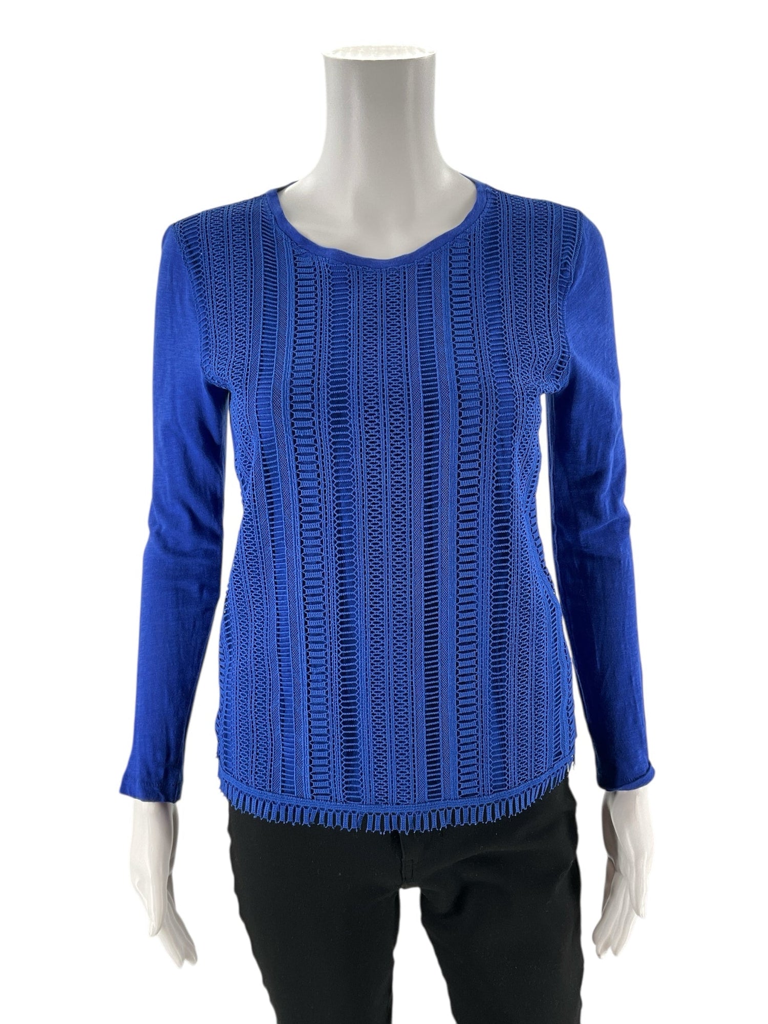 J. Crew - Royal Blue Mesh Pre-Owned Ladies Casual Top - Size XS