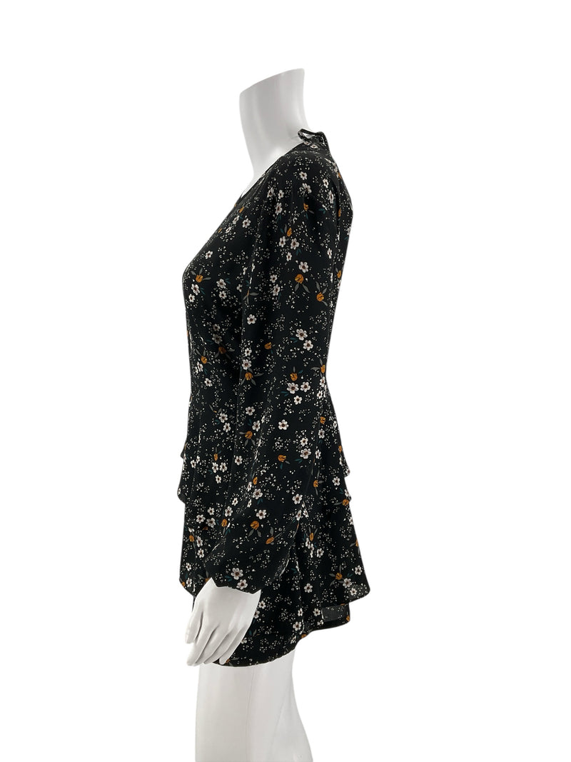 JACK by BB Dakota Black Floral Pre-Owned Ladies Romper - Size Small